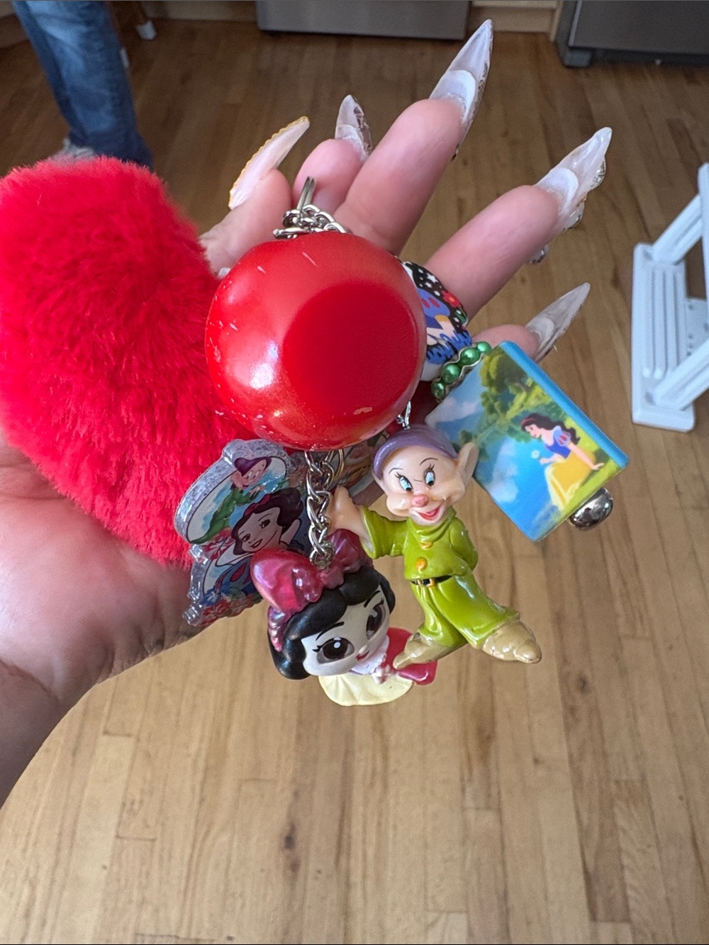 (Sold) Fairy Tale Character Multi-Charm Keychain - Red/Yellow/Black - Picture 2 of 2